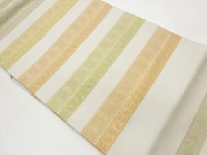 縞に唐草模様織出し名古屋帯